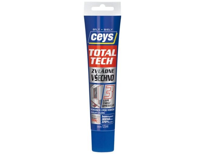 CEYS TOTAL TECH EXPRESS, lepidlo a tmel, 125ml, bílá