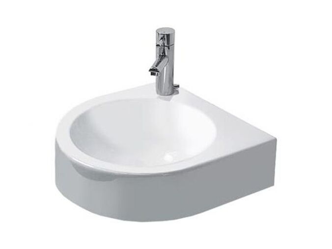 Duravit Architec umývátko 36x36 cm, otvor pro baterii vlevo, bez přepadu, bílá