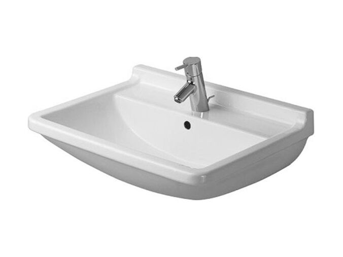 Duravit Starck 3 Umyvadlo 600x450 mm, se 3 otvory pro baterii, s WonderGliss, alpská bílá