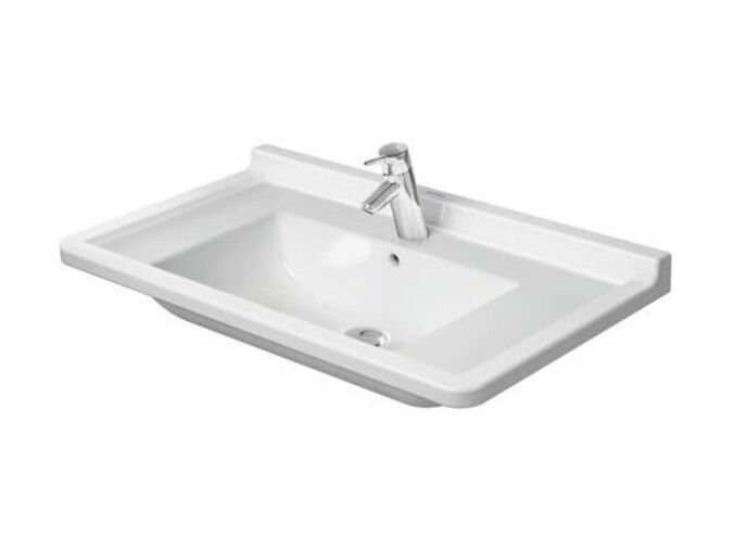 Duravit Starck 3 nábytkové umyvadlo 850x485 mm s přepadem, s otvorem pro baterii, WonderGliss, bílá