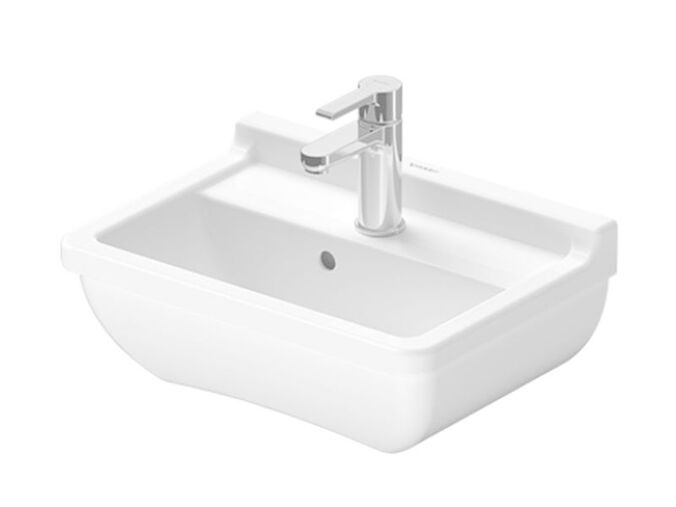 Duravit Starck 3 umývátko 450x320mm s přepadem, otvor pro baterii, WonderGliss