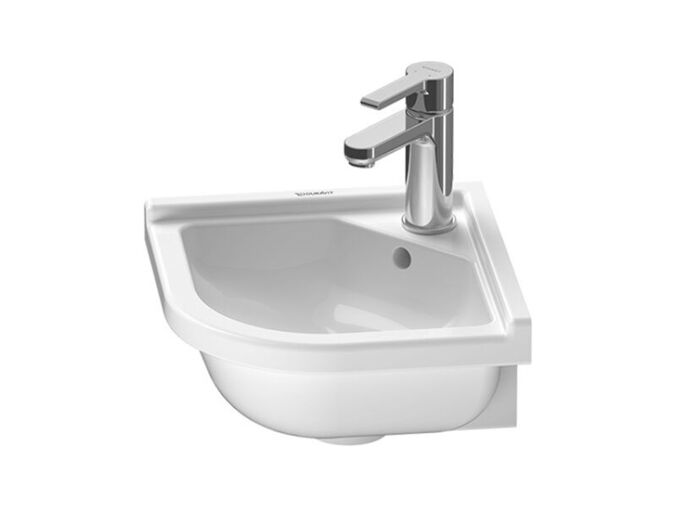 Duravit Starck 3 rohové umývátko 43 cm, s otvorem pro baterii, s přepadem, bílá