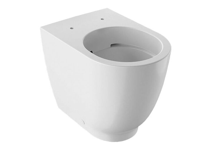 Geberit Acanto stojící WC s hlubokým splachováním, zvýšené, vzadu rovný ke stěně, Rimfree, 51 cm, bílá