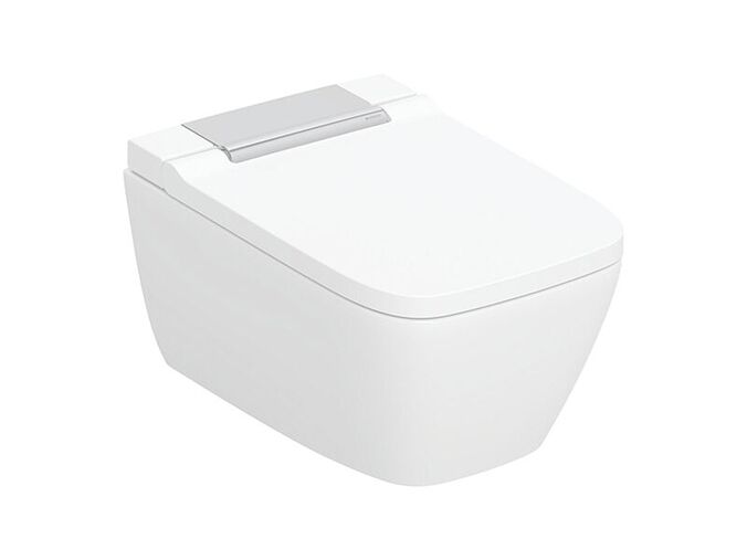 Geberit AquaClean kompletní závěsné WC Sela Square 57 cm, KeraTect, pochromovaná lesklá