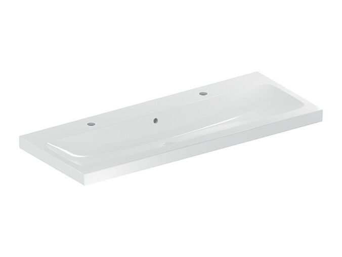 Geberit iCon Light umyvadlo 120x48 cm, 2x otvor pro baterii, s přepadem, KeraTect, bílá