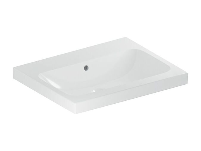 Geberit iCon Light umyvadlo 60x48 cm, bez otvoru pro baterii, s přepadem, KeraTect, bílá