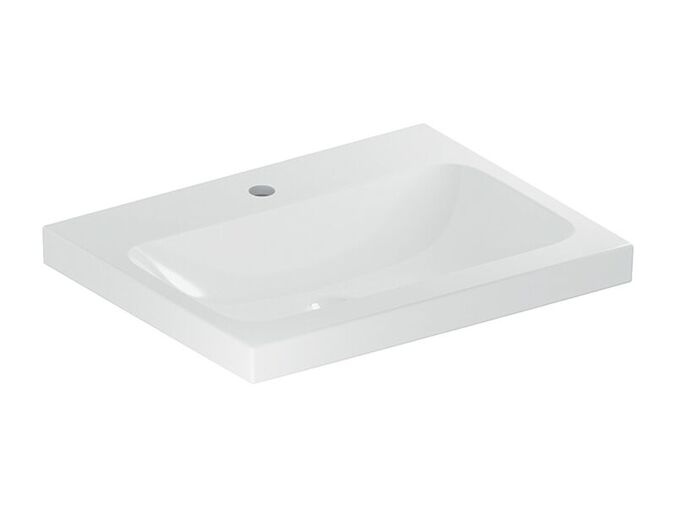 Geberit iCon Light umyvadlo 60x48 cm, s otvorem pro baterii, bez přepadu, KeraTect, bílá