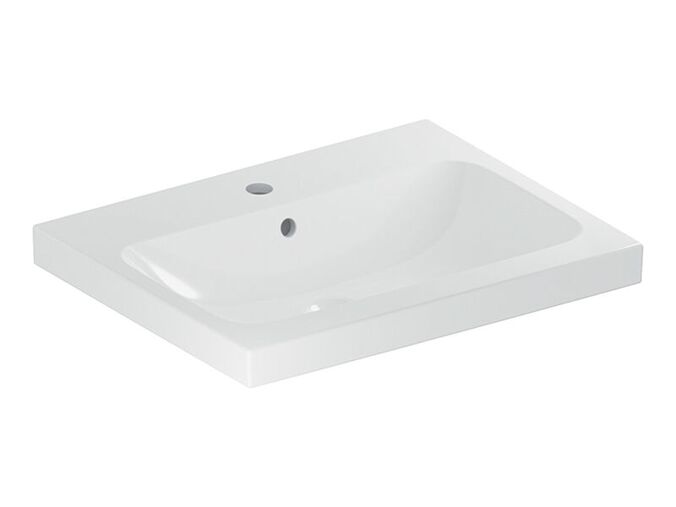 Geberit iCon Light umyvadlo 60x48 cm, s otvorem pro baterii, s přepadem, KeraTect, bílá