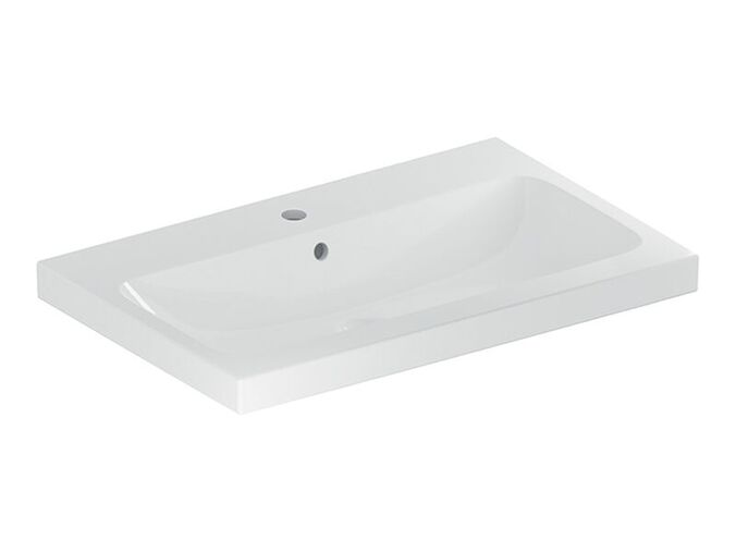 Geberit iCon Light umyvadlo 75x48 cm, s otvorem pro baterii, s přepadem, KeraTect, bílá