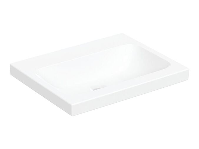 Geberit iCon Light umyvadlo na desku, 60x48 cm, bez otvoru pro baterii, bez přepadu, KeraTect, bílá