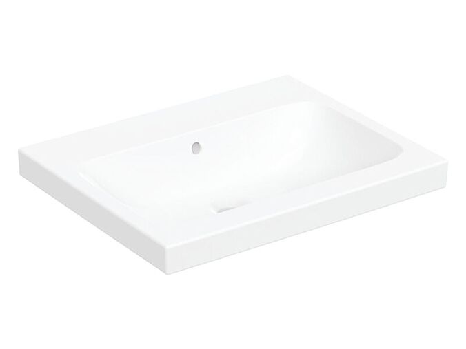 Geberit iCon Light umyvadlo na desku, 60x48 cm, bez otvoru pro baterii, s přepadem, KeraTect, bílá