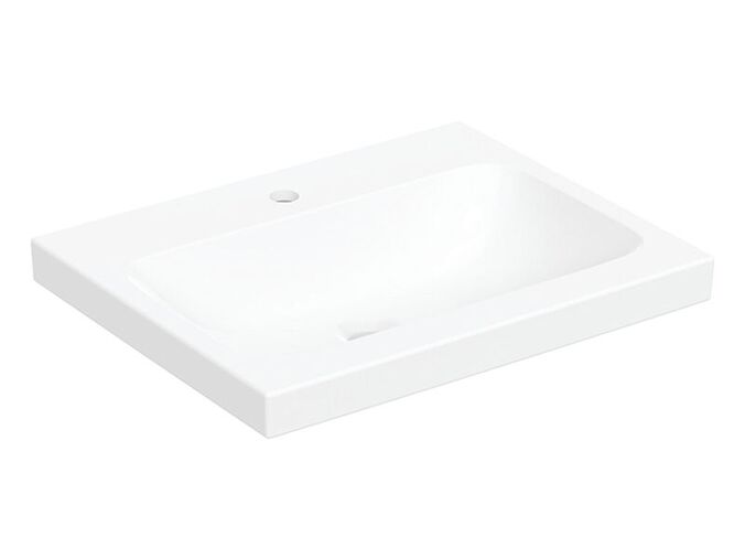 Geberit iCon Light umyvadlo na desku, 60x48 cm, s otvorem pro baterii, bez přepadu, KeraTect, bílá