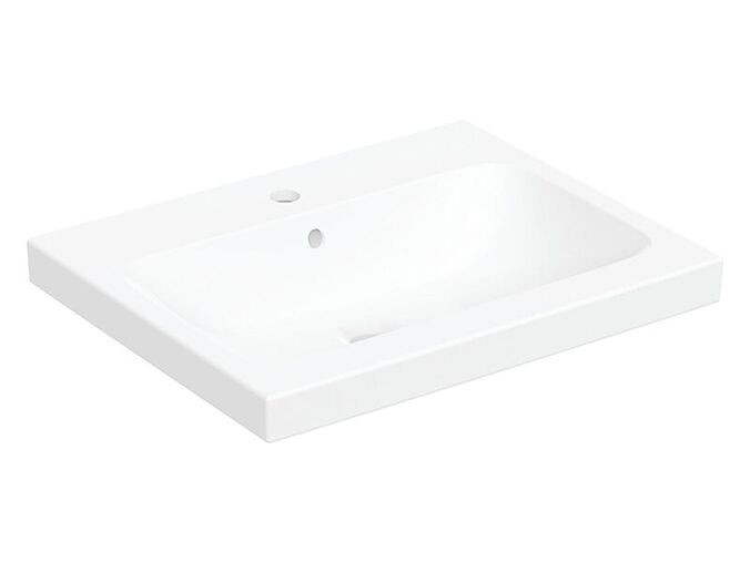 Geberit iCon Light umyvadlo na desku, 60x48 cm, otovr pro baterii, s přepadem, KeraTect, bílá