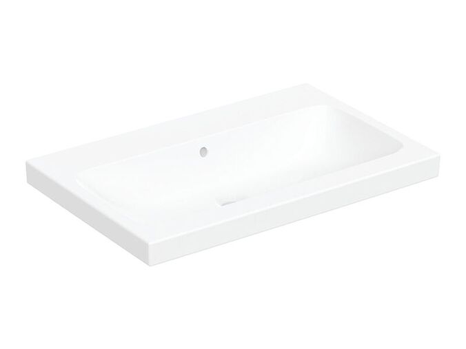 Geberit iCon Light umyvadlo na desku, 75x48 cm, bez otvoru pro baterii, s přepadem, KeraTect, bílá