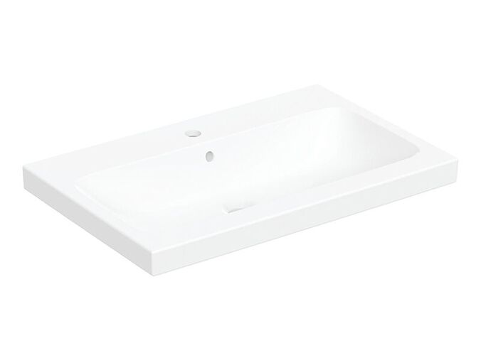 Geberit iCon Light umyvadlo na desku, 75x48 cm, otovr pro baterii, s přepadem, KeraTect, bílá