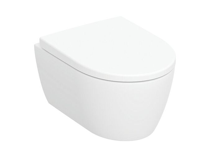 Geberit iCon závěsné WC 36x49 cm, hluboké splachování, uzavřený tvar, zkrácené vyložení, Rimfree, sedátko EasyMount, KeraTect, bílá