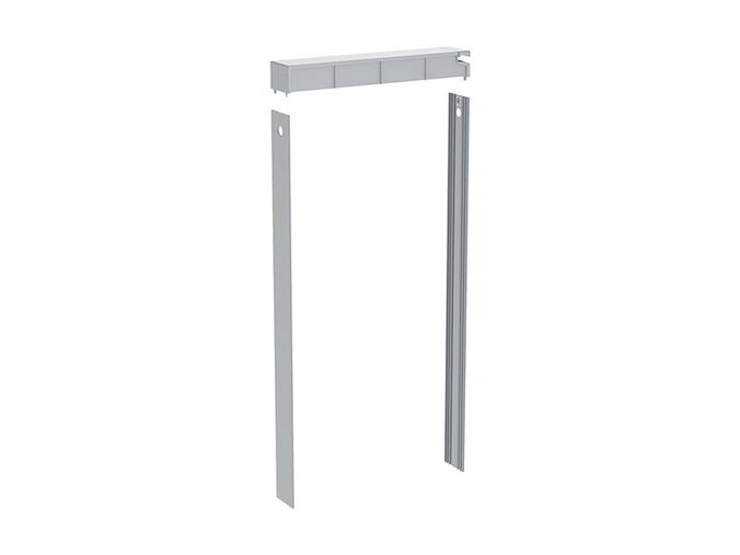 Geberit sada pro sanitární modul Monolith, závěsné WC, 101 cm, víko splach. nádržky s bočním opláštění, pro individuální úpravu, kartáčovaný hliník