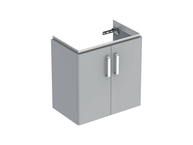 Geberit Selnova Compact skříňka pod umyvadlo 59,7x39,7x60,5 cm, 2x dvířka, světle šedá mat/světle šedá lesk