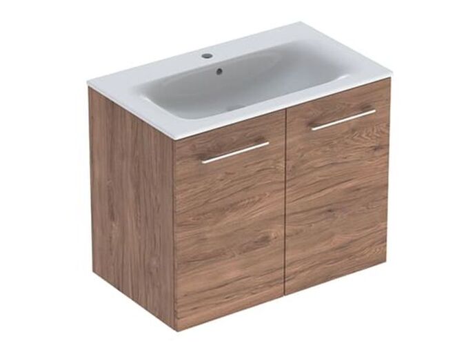 Geberit Selnova Square skříňka s umyvadlem 80x48x65,2 cm, 2x dvířka, ořech hickory