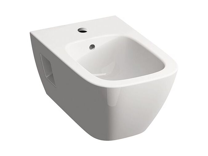 Geberit Selnova Square závěsný bidet 35x54x26 cm, s otvorem pro baterii, s přepadem, bílá 