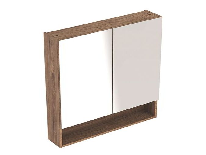 Geberit Selnova Square zrcadlová skříňka 85x78,8x17,5 cm, ořech hickory/melamin struktura dřeva 