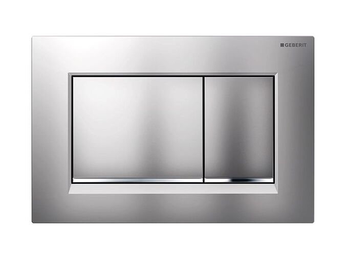 Geberit Sigma30 ovládací tlačítko, pro 2 množství splachování, lakovaný chrom mat easy-to-clean/chrom lesk