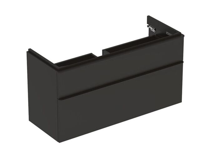 Geberit Smyle Square skříňka pod umyvadlo 118,4x47x61,7 cm, 2x zásuvka, láva mat/láva mat