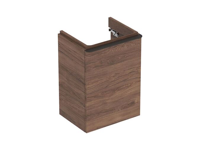 Geberit Smyle Square skříňka pod umyvadlo 44,2x35,6x61,7 cm, 1x dvířka, závěsy vpravo, ořech hickory/láva mat