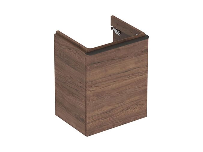 Geberit Smyle Square skříňka pod umývátko 49,2x40,6x61,7 cm, 1x dvířka, závěsy vlevo, ořech hickory/láva mat