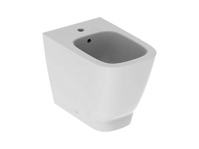 Geberit Smyle Square stojící bidet 35x54 cm, otvor pro baterii, s přepadem, uzavřený tvar, bílá