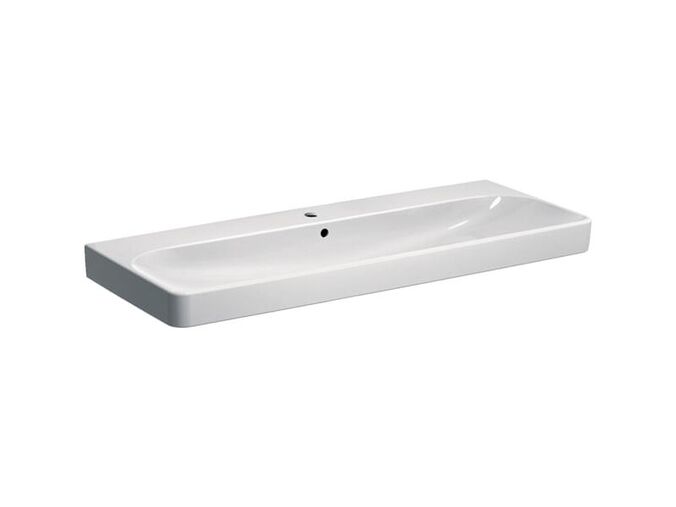 Geberit Smyle Square umyvadlo 120x48 cm, otvor pro baterii, s přepadem, bílá