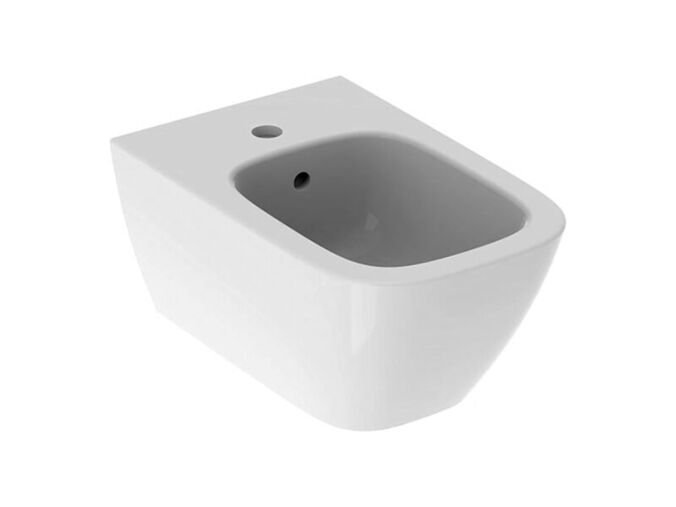 Geberit Smyle Square závěsný bidet 35x54 cm, otvor pro baterii, s přepadem, bílá