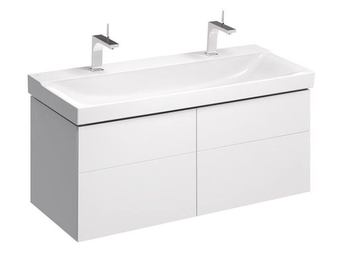 Geberit Xeno2 skříňka pod umyvadlo o šířce od 120 cm, se čtyřmi zásuvkami 117,4x46,2x53 cm, lakovaná s vysokým leskem, bílá