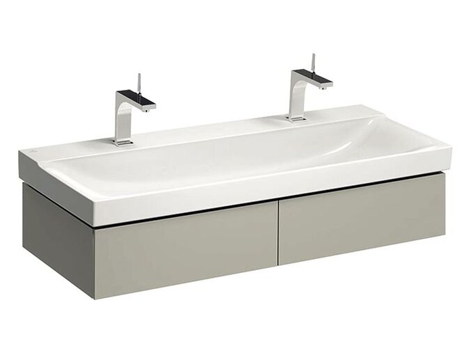 Geberit Xeno2 skříňka pod umyvadlo o šířce od 120 cm, se dvěma zásuvkami 117,4x46,2x22 cm, lak matný, greige