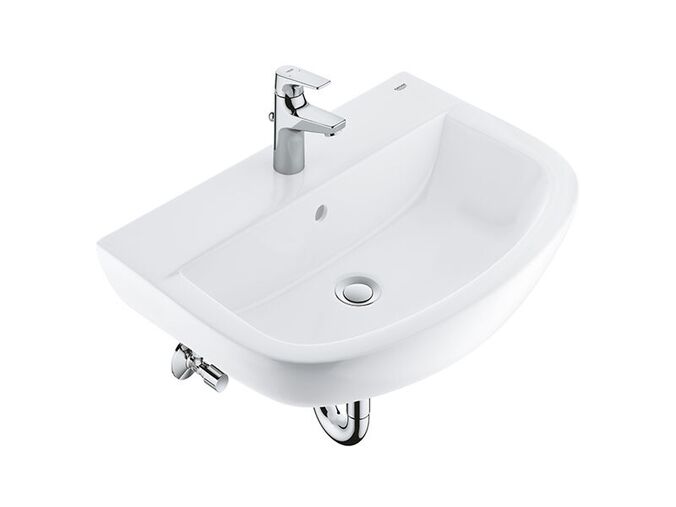 Grohe Bau Ceramic Set umyvadla 60 cm a baterie BauFlow s výpustí, alpská bílá/chrom