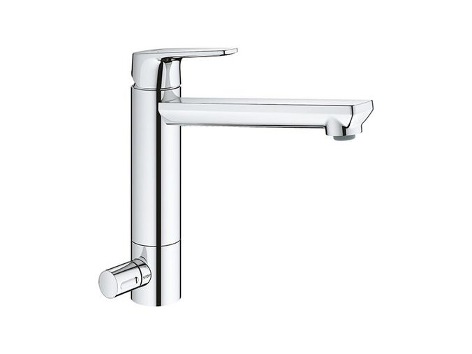 Grohe BauEdge Dřezová baterie s uzavíracím ventilem, chrom