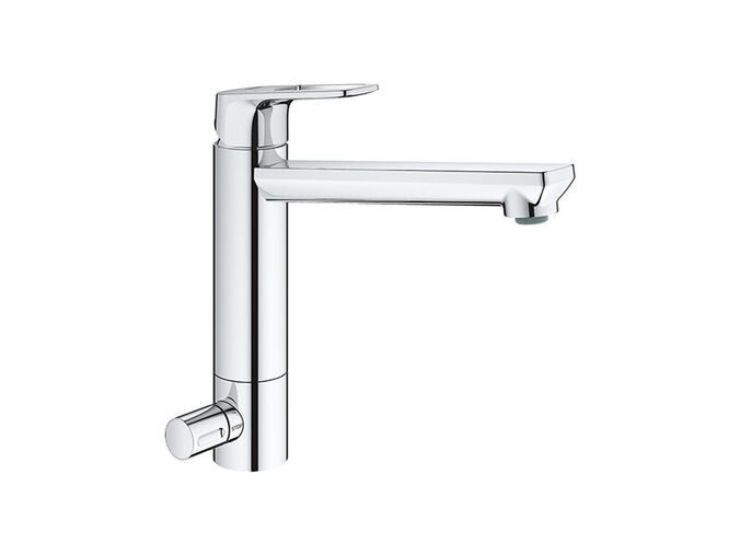 Grohe BauLoop Dřezová baterie s uzavíracím ventilem, chrom