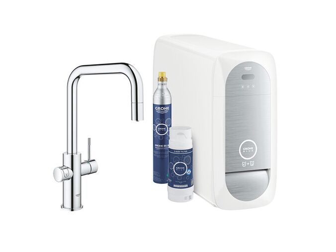 Grohe Blue Home Dřezová baterie Connected, s chladícím zařízením a filtrací, chrom