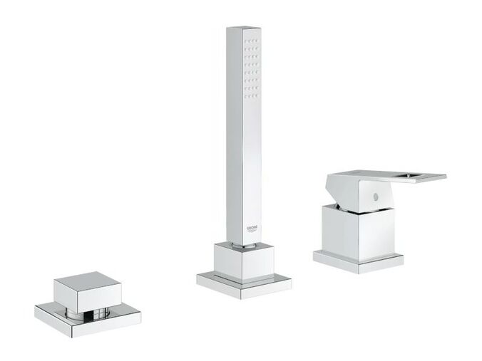 Grohe Eurocube Baterie na okraj vany, 3-otvorová instalace, chrom