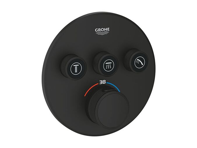 Grohe Grohtherm SmartControl Termostatická sprchová podomítková baterie, 3 ventily, černá