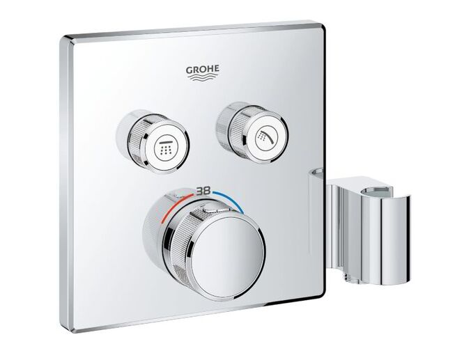 Grohe Grohtherm SmartControl Termostatická vanová baterie pod omítku, se 2 ventily a držákem pro sprchu, chrom