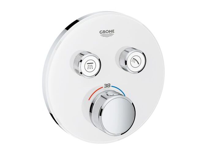 Grohe Grohtherm SmartControl Termostatická vanová baterie pod omítku se 2 ventily, měsíční bílá