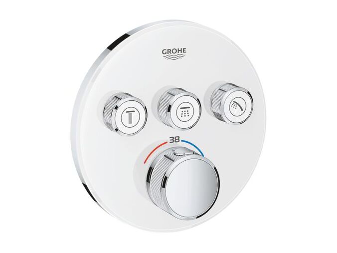 Grohe Grohtherm SmartControl Termostatická vanová baterie pod omítku se 3 ventily, měsíční bílá