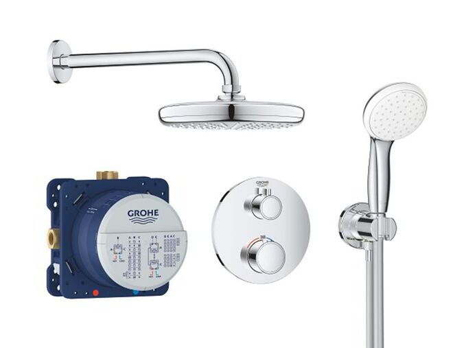 Grohe Grohtherm Sprchový set Tempesta 210 s termostatem pod omítku, 2 proudy, chrom