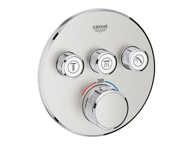 Grohe Grohtherm SmartControl Termostatická sprchová podomítková baterie, 3 ventily, supersteel