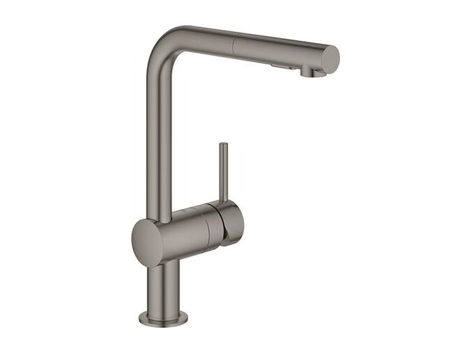 Grohe Minta Dřezová baterie s výsuvnou sprškou, kartáčovaný Hard Graphite