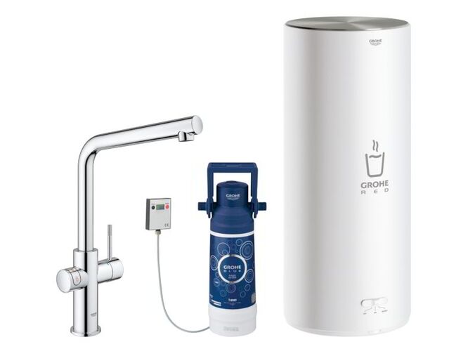 Grohe Red Dřezová baterie Duo s ohřevem vody a filtrací, zásobník L, chrom