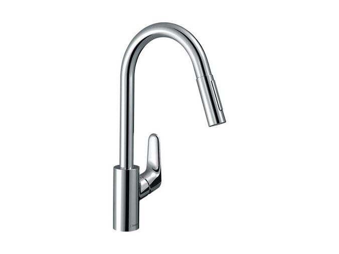 Hansgrohe Focus M41 Dřezová baterie Focus s výsuvnou sprškou, sBox, EcoSmart, chrom