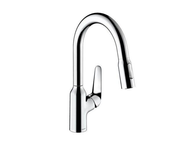 Hansgrohe Focus M42 Dřezová baterie M4216-H180 s výsuvnou sprškou, sBOX, chrom