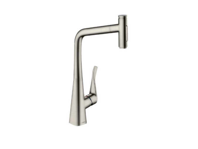 Hansgrohe M71 Dřezová baterie M7117-H320 s výsuvnou sprškou, sBOX, vzhled nerezu